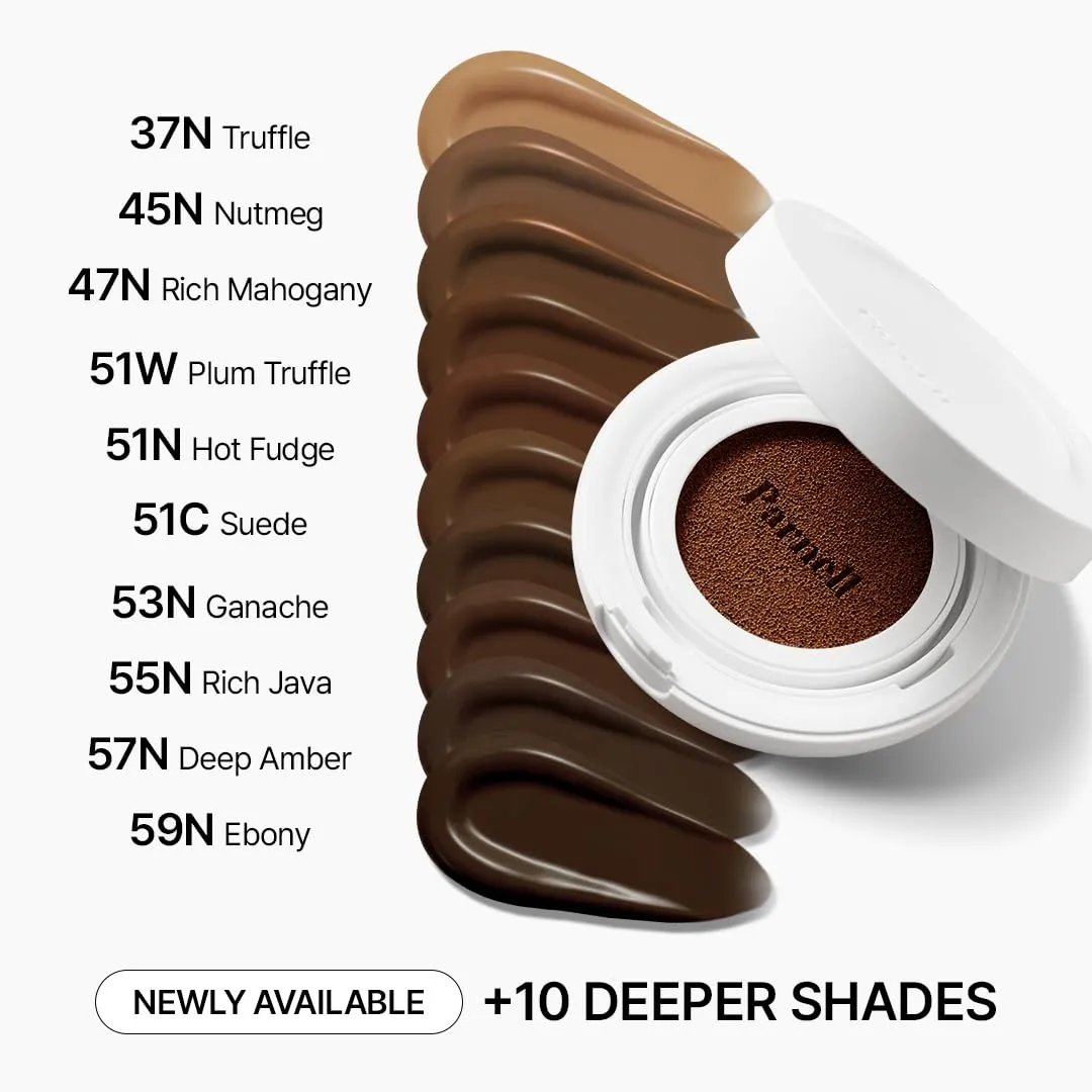 Parnell Cicamanu Serum Cushion - Moisturizing Foundation for Soothing, Coverage, Glass Skin and Lightweight for Sensitive and Dry Skin Pearl Skin (0.52 Fl Oz) (23W)