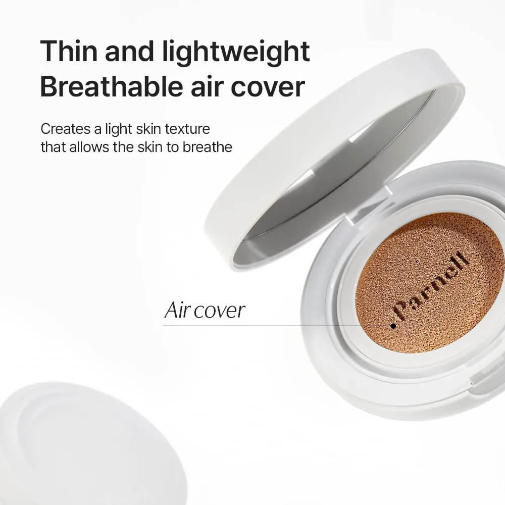 Parnell Cicamanu Serum Cushion - Moisturizing Foundation for Soothing, Coverage, Glass Skin and Lightweight for Sensitive and Dry Skin Pearl Skin (0.52 Fl Oz) (23W)