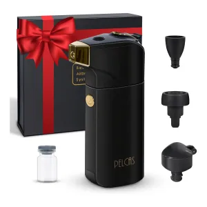 PELCAS Airbrush Makeup Kit, Makeup Airbrush System, Fair Coverage Cordless Airbrush Foundation Machine, Airbrush Compressor Set for Face at Home SPA(Black)