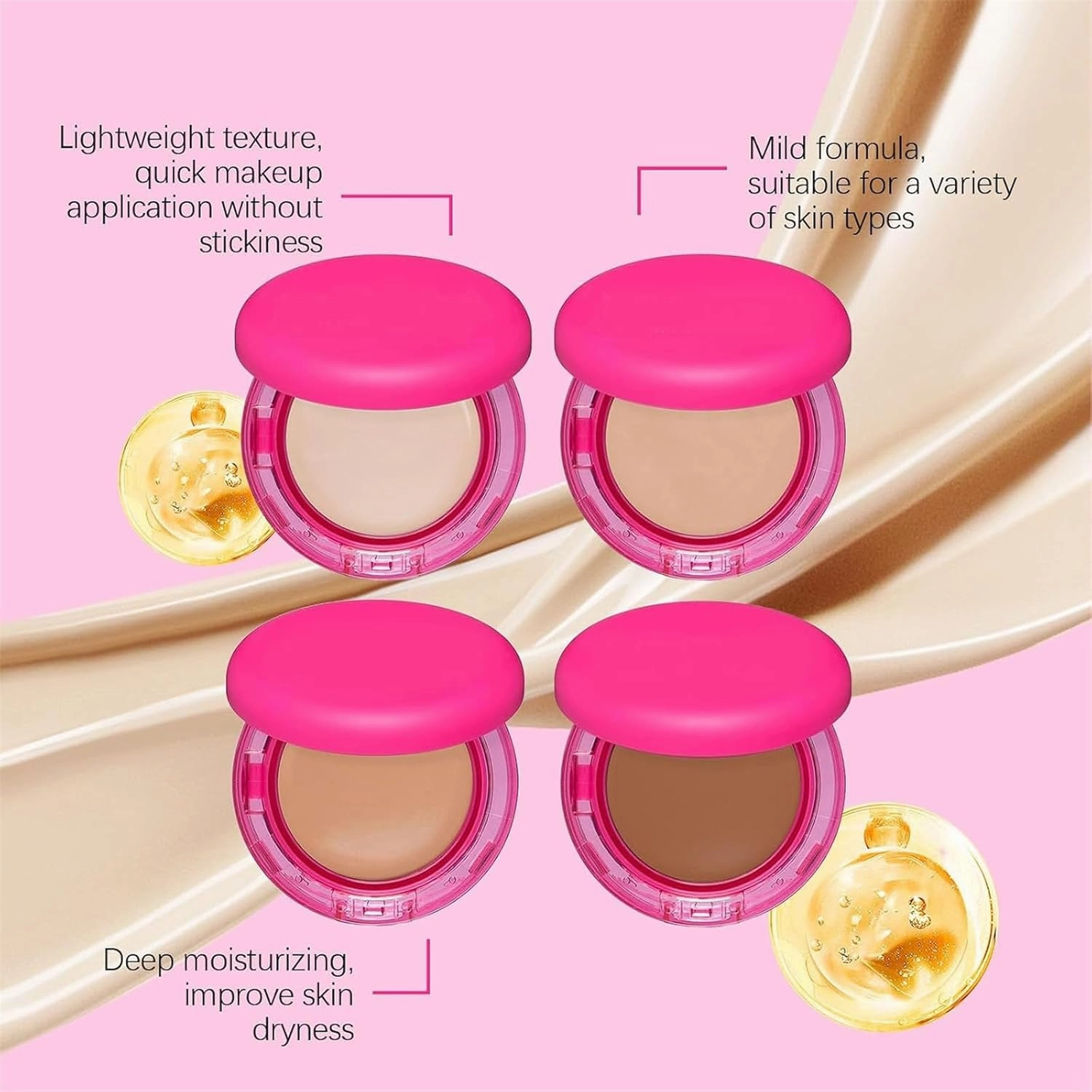 Peptide Bounce Balm Foundation for Mature Skin ，Defying Makeup with Vegan Clean Formula, Medium Buildable Coverage to Blur Fine Lines & Smooth Texture, All Skin Types (Fair-Light, A)