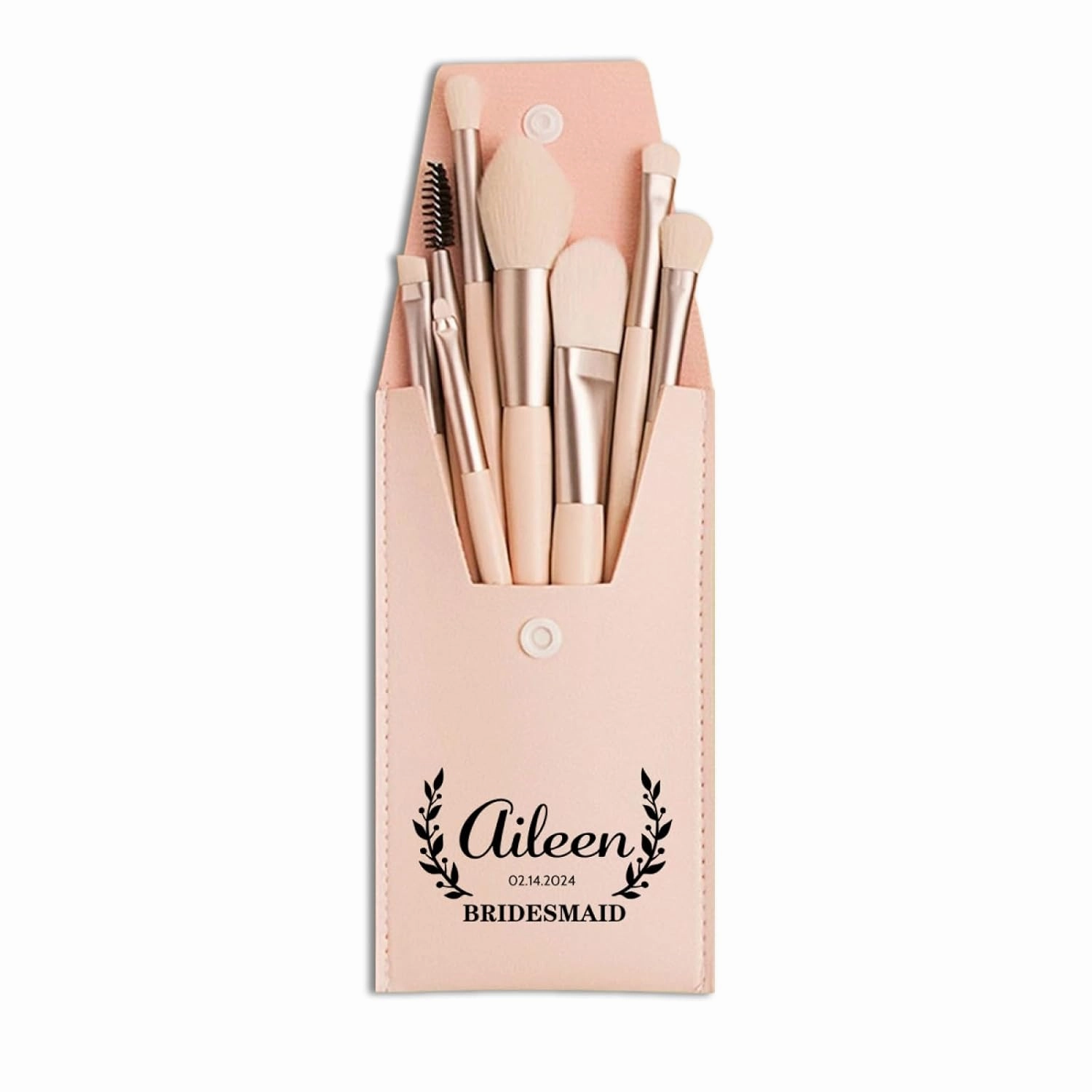 Personalized 5 Sets Travel Makeup Brush Custom Bridesmaid Gift Brushes Bag Bridal Shower Favors Face Make up Brushes Blending Powder Blush for Wedding Bachelorette Party Gift