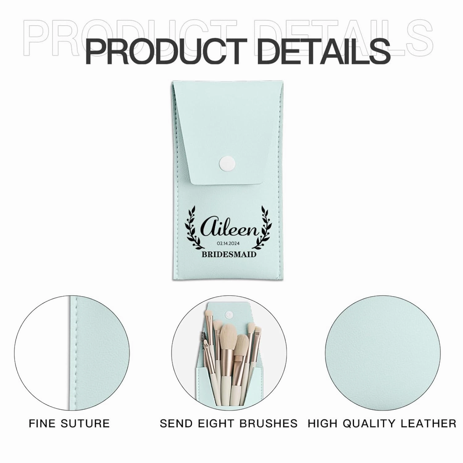 Personalized 5 Sets Travel Makeup Brush Custom Bridesmaid Gift Brushes Bag Bridal Shower Favors Face Make up Brushes Blending Powder Blush for Wedding Bachelorette Party Gift