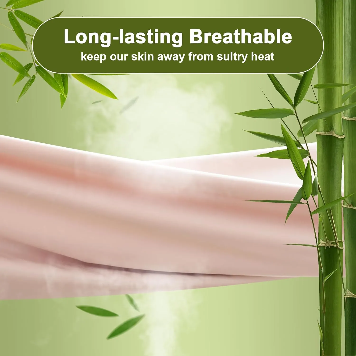 PHF 6PCS 100% Rayon Derived from Bamboo_ Sheets Set Queen Size, Cooling Sheets for Hot Sleepers, Wider Elastic Band & 16" Deep Pocket,Luxury Silky Soft Breathable Bedding Set & Pillowcase, Peach Blush