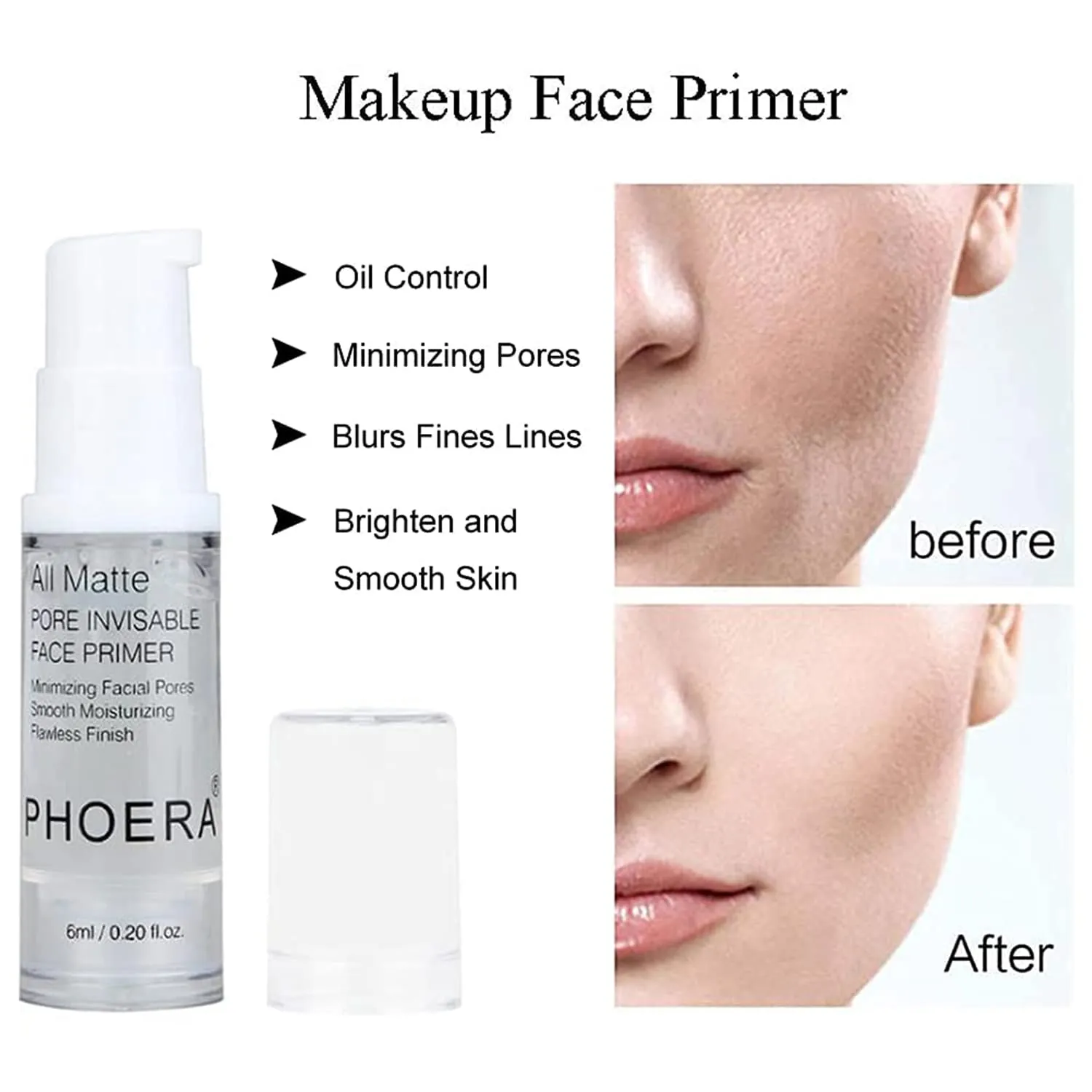 PHOERA Foundation & Concealer - Full Coverage, 24 Hour Fresh Wear with Matte Finish, Includes Primer & Powder (111 Chestnut)