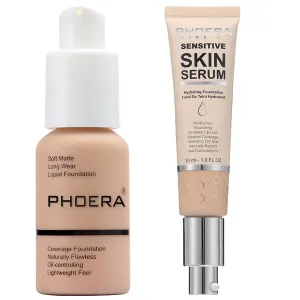 PHOERA Foundation Full Coverage,and Medium Coverage 2024 New PHOERA Foundation Makeup for Mature Skin, Lightweight Wrinkles Matte Natural Finish for a Flawless Complexion(103 N02/Warm peach Nude)