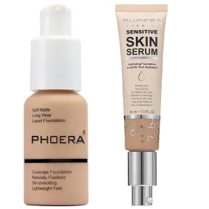 PHOERA Foundation Full Coverage,and Medium Coverage 2024 New PHOERA Foundation Makeup for Mature Skin,Lightweight Wrinkles Matte Natural Finish for a Flawless Complexion(104 N03/Buff Beige Buff Beige)