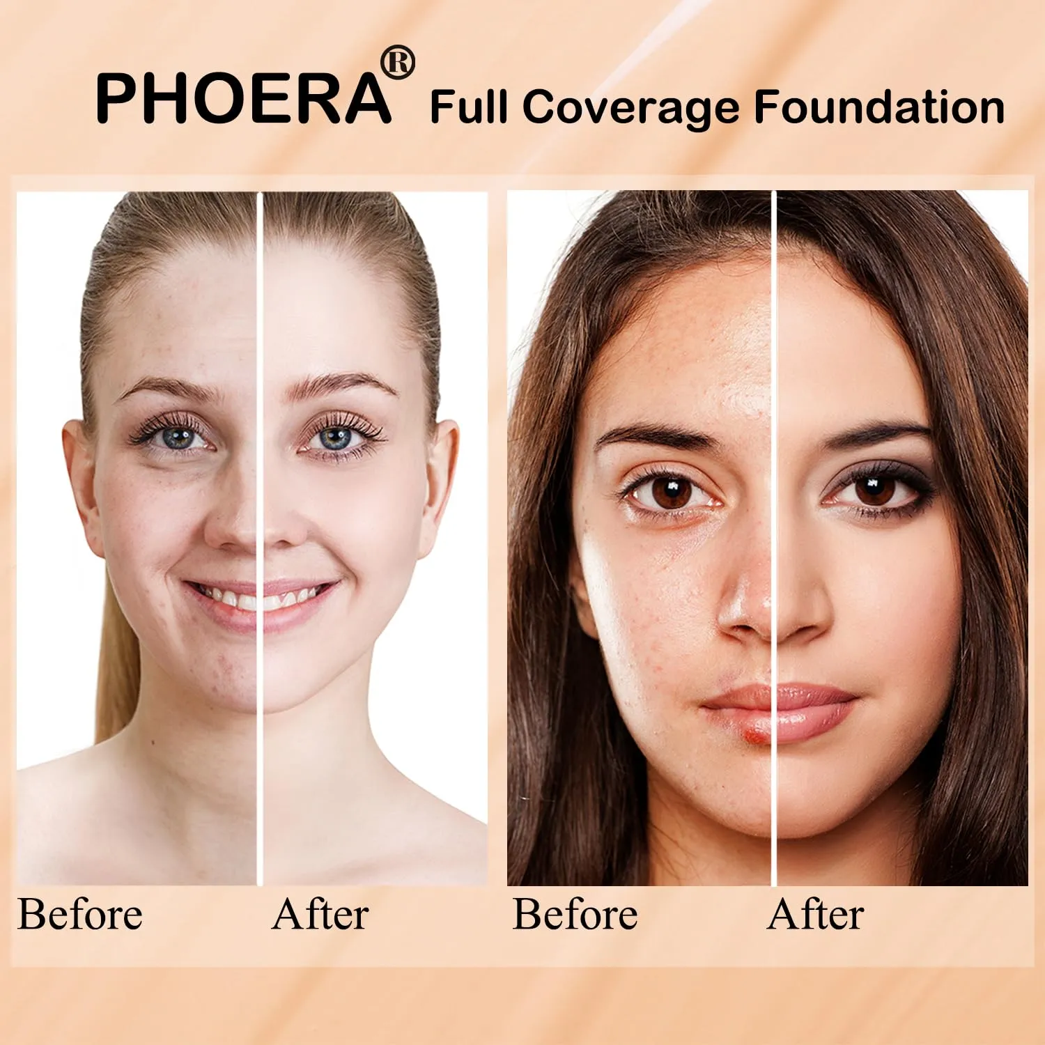 PHOERA Foundation Full Coverage,and Medium Coverage 2024 New PHOERA Foundation Makeup for Mature Skin,Lightweight Wrinkles Matte Natural Finish for a Flawless Complexion(104 N03/Buff Beige Buff Beige)