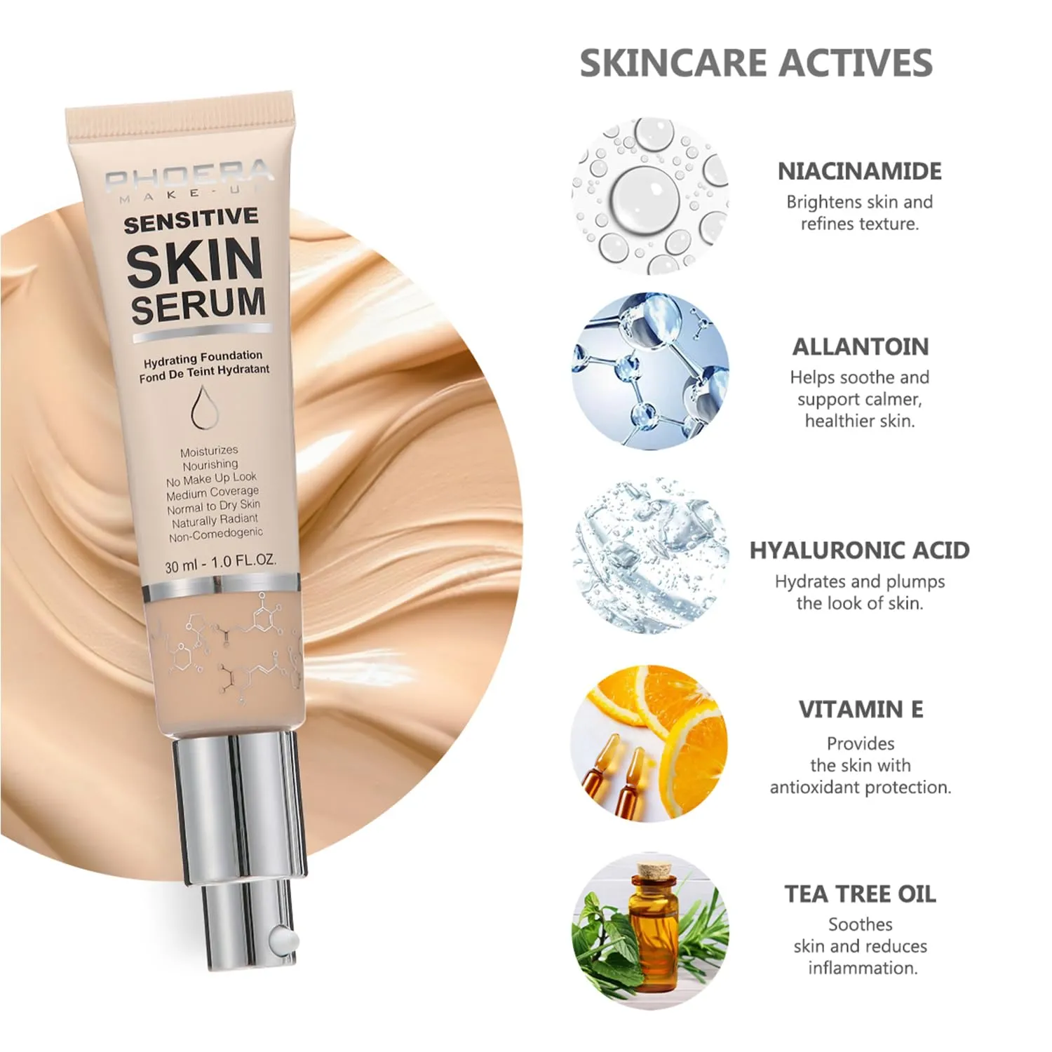 PHOERA Foundation Full Coverage,and Medium Coverage 2024 New PHOERA Foundation Makeup for Mature Skin,Lightweight Wrinkles Matte Natural Finish for a Flawless Complexion(104 N03/Buff Beige Buff Beige)
