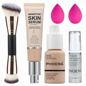PHOERA Foundation Full Coverage,and 2024 New PHOERA Foundation Makeup for Mature Skin, Wrinkles Matte Natural Finish for a Flawless Complexion with Medium Coverage (102 N02/Nude Nude)