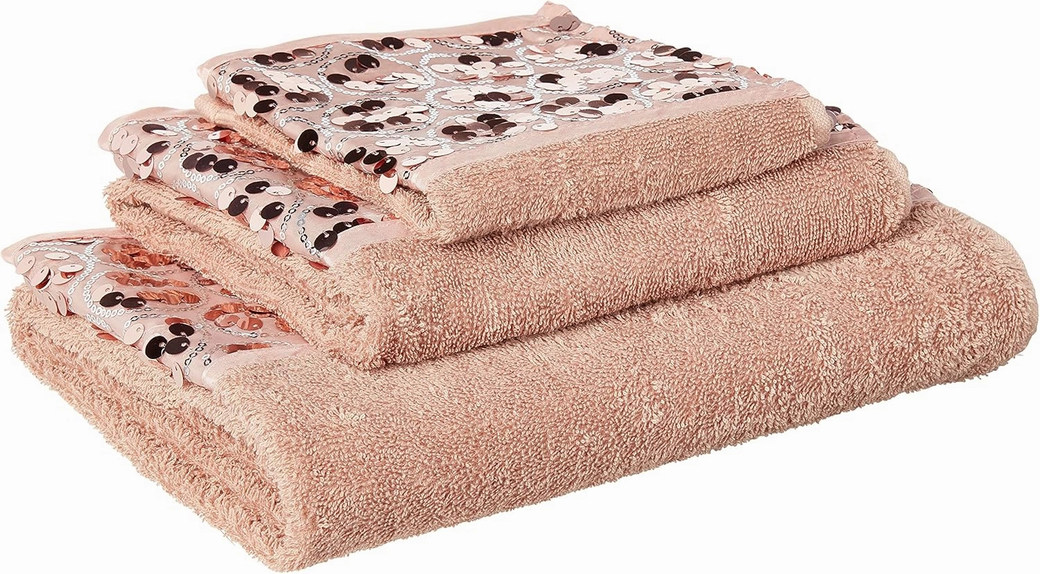 Popular Bath Sinatra Modern Bathroom Towel Set - 3 Piece Luxury Towel Set, Soft, Plush and Highly Absorbent, Blush