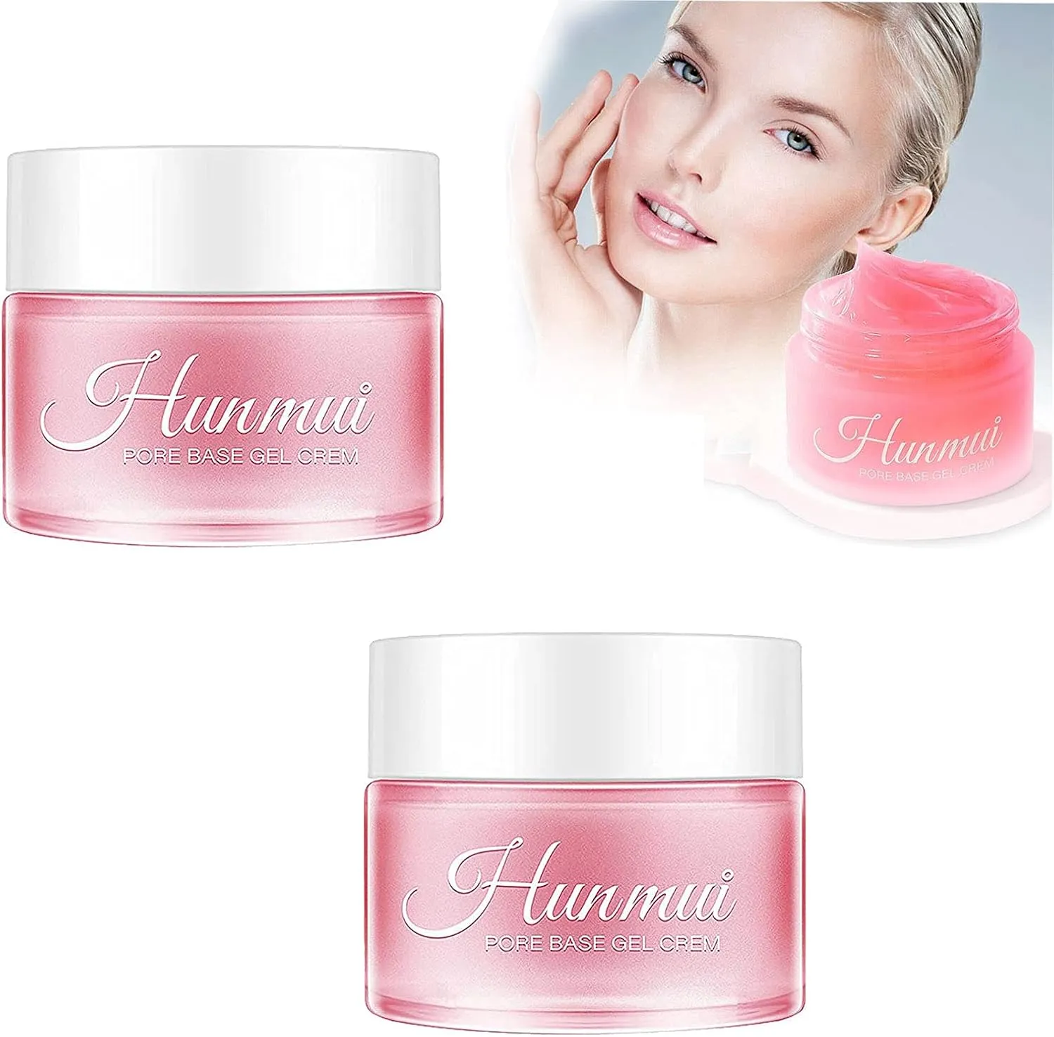 Pore Base Gel Cream, Face Primer, Deep Clean Gel Cream, Exfoliating, Shrink Pores, Anti-Aging, Oil Control Firming (2Pcs)