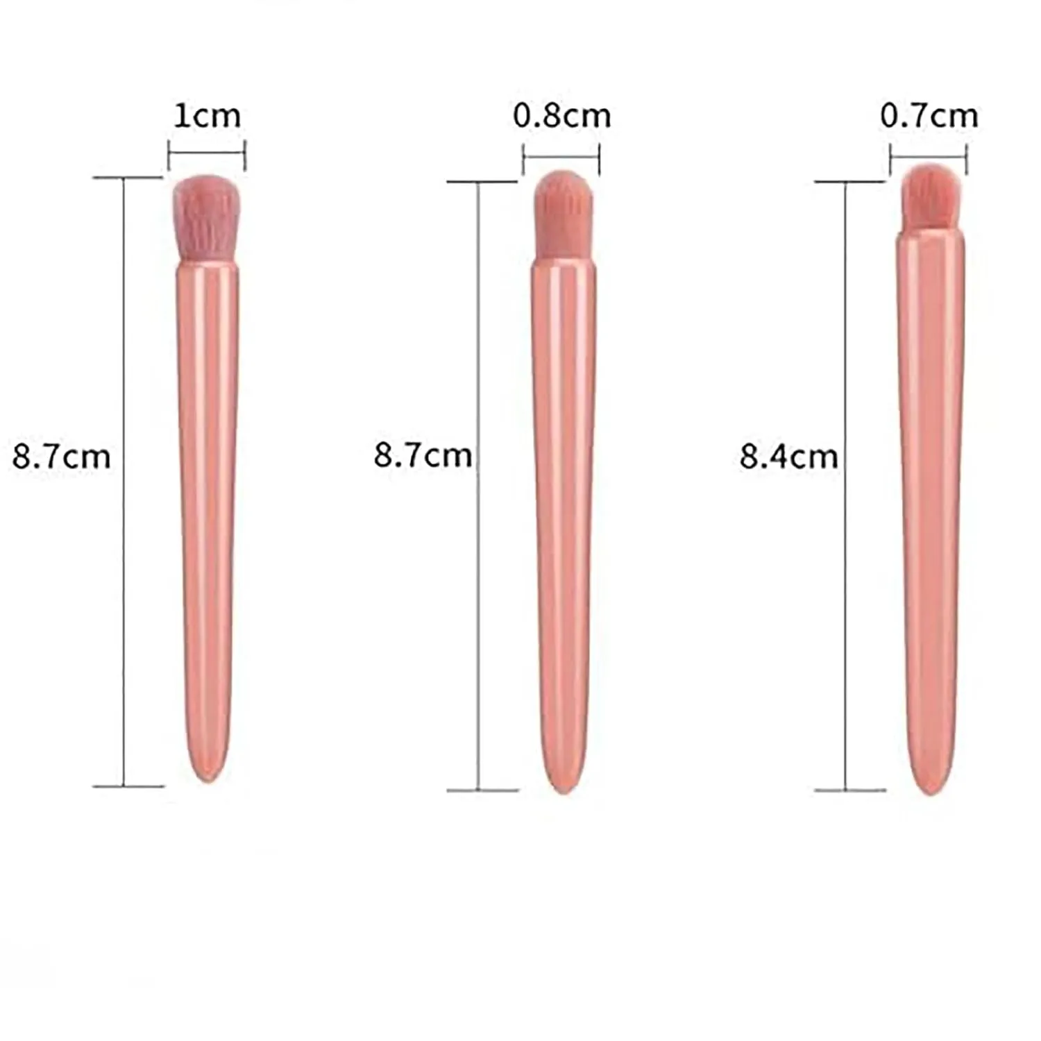 Portable 5-piece makeup brush set, travel makeup brush set, mini multi-functional makeup brush with mirror (rose red)