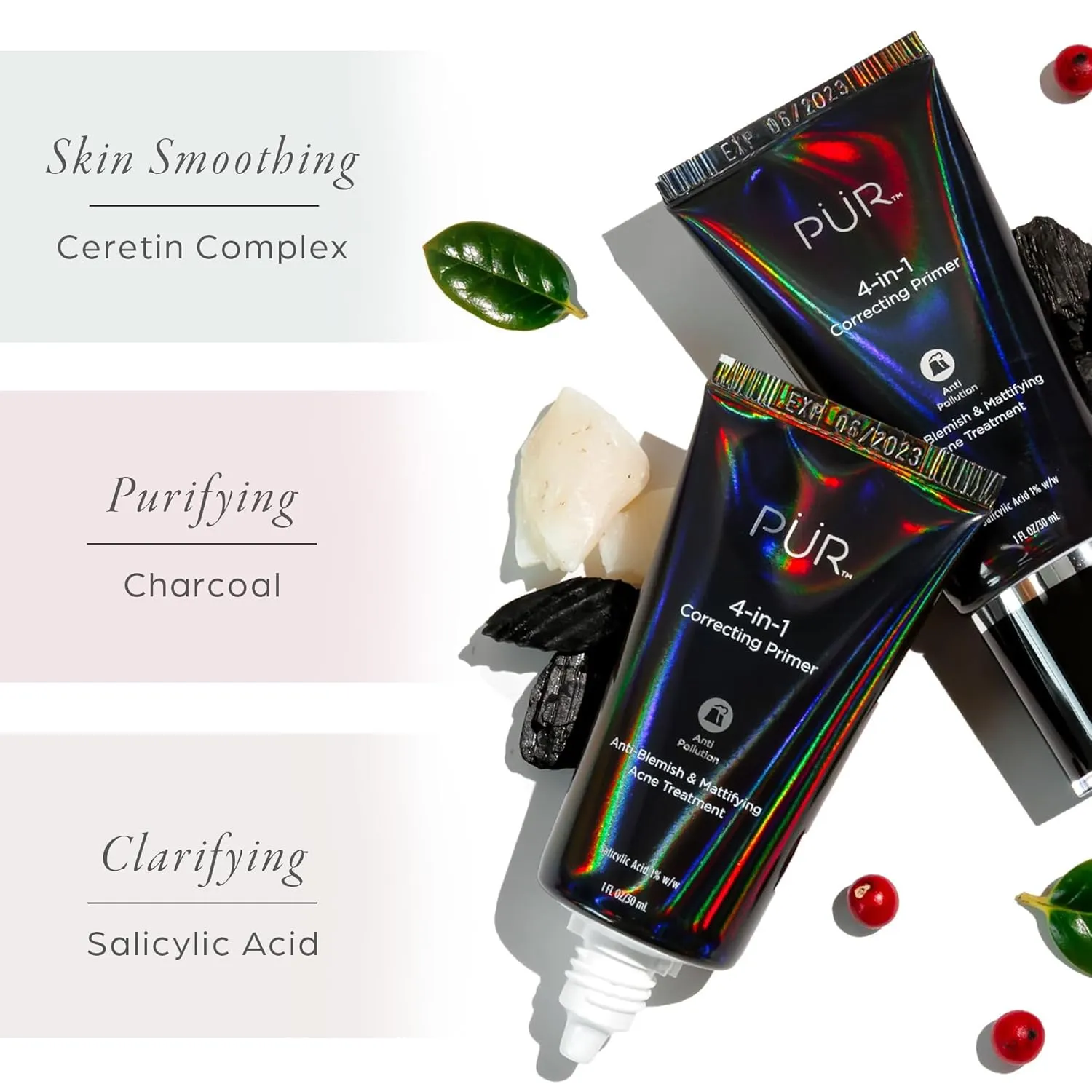 PÜR Beauty 4-in-1 Correcting Primer, Pore Reducer, Makeup Primer, Redness Reducer, Cruelty-Free, Lightweight Formula, Vegan Friendly
