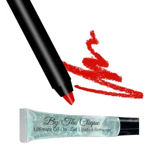 Premium Long Lasting Matte Red Lip Liner Pencil |Red Carpet Ready Red | Plus Hydrating Ultimate Oil-in-Gel Remover