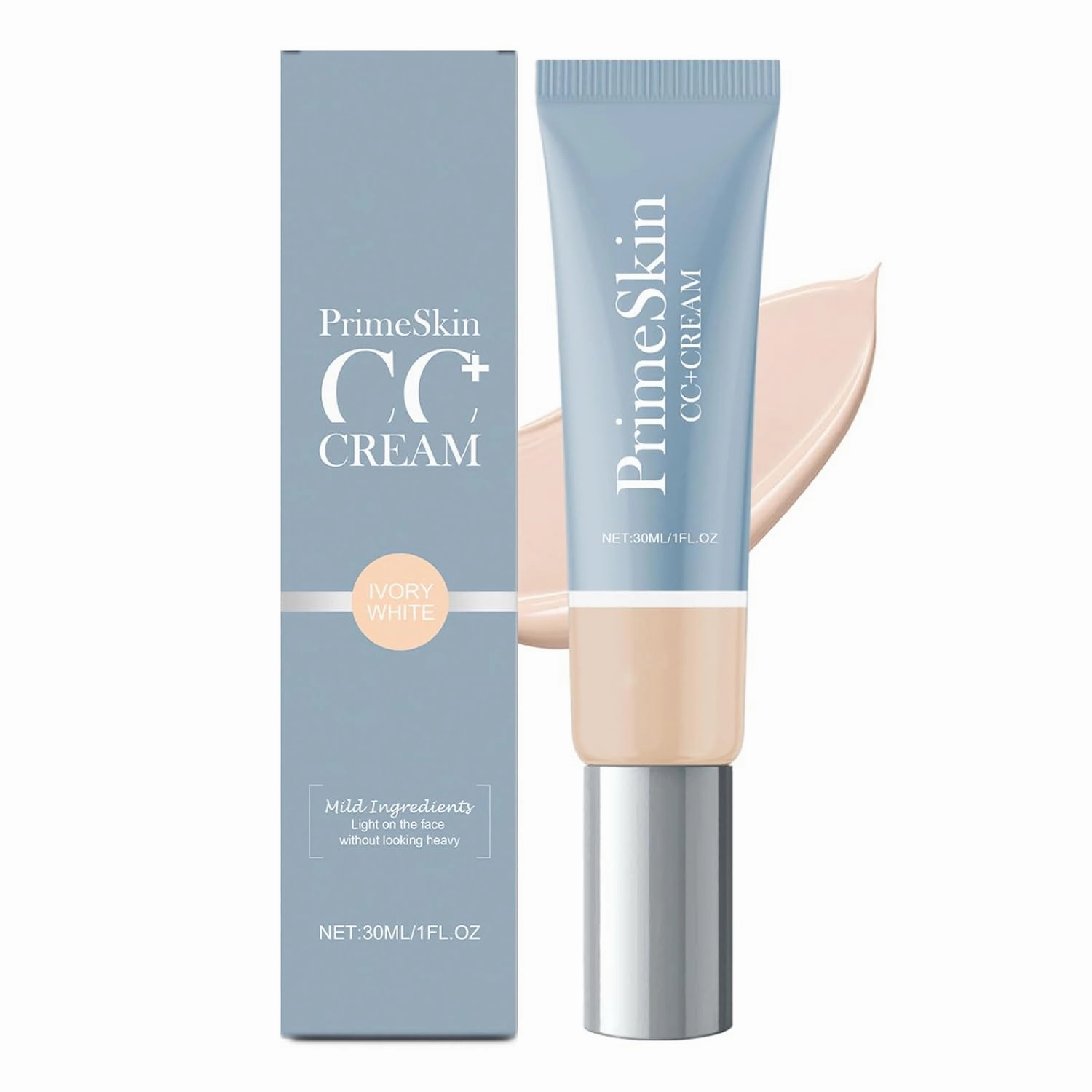Primal Skin Cc Cream for Older Women, Cc Cream Liquid Foundation, Moisturizing, Non-sticky, 1.8 fl oz/30ml(Ivory White, S)