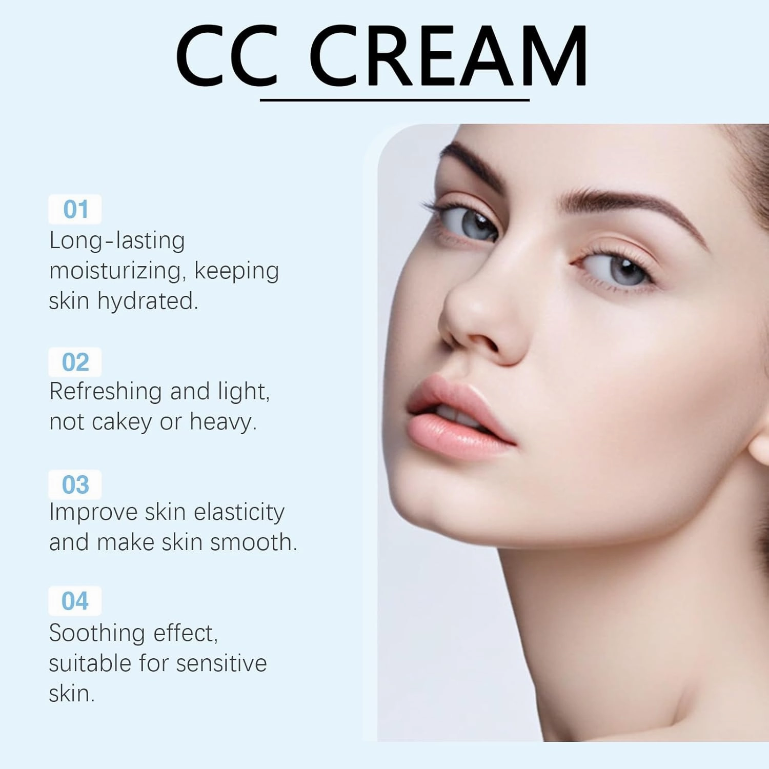 Primal Skin Cc Cream for Older Women, Cc Cream Liquid Foundation, Moisturizing, Non-sticky, 1.8 fl oz/30ml(Ivory White, S)