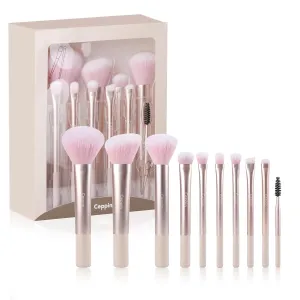 Professional Makeup Brushes 10Pcs, Premium Synthetic Make Up Brush Set, Powder Foundation Contour Blush Concealer Eye Shadow Blending Liner Makeup Brush Kit (Pink)