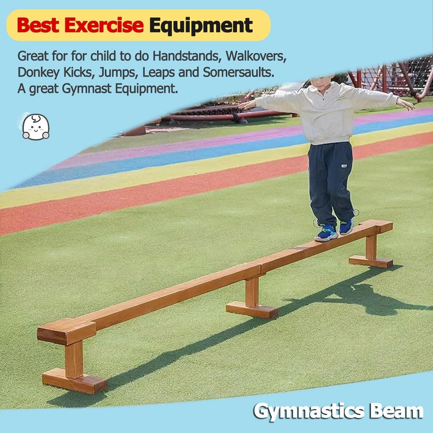 Professional Balance Gymnastics Beam, Extra-Firm Wooden Floor Walking Beam Bar, 59 79 118 Inch Long Home Gymnastics Equipment for School Club Gym Center ( Size : 300cm(118.1in) long/10cm(3.9in) width