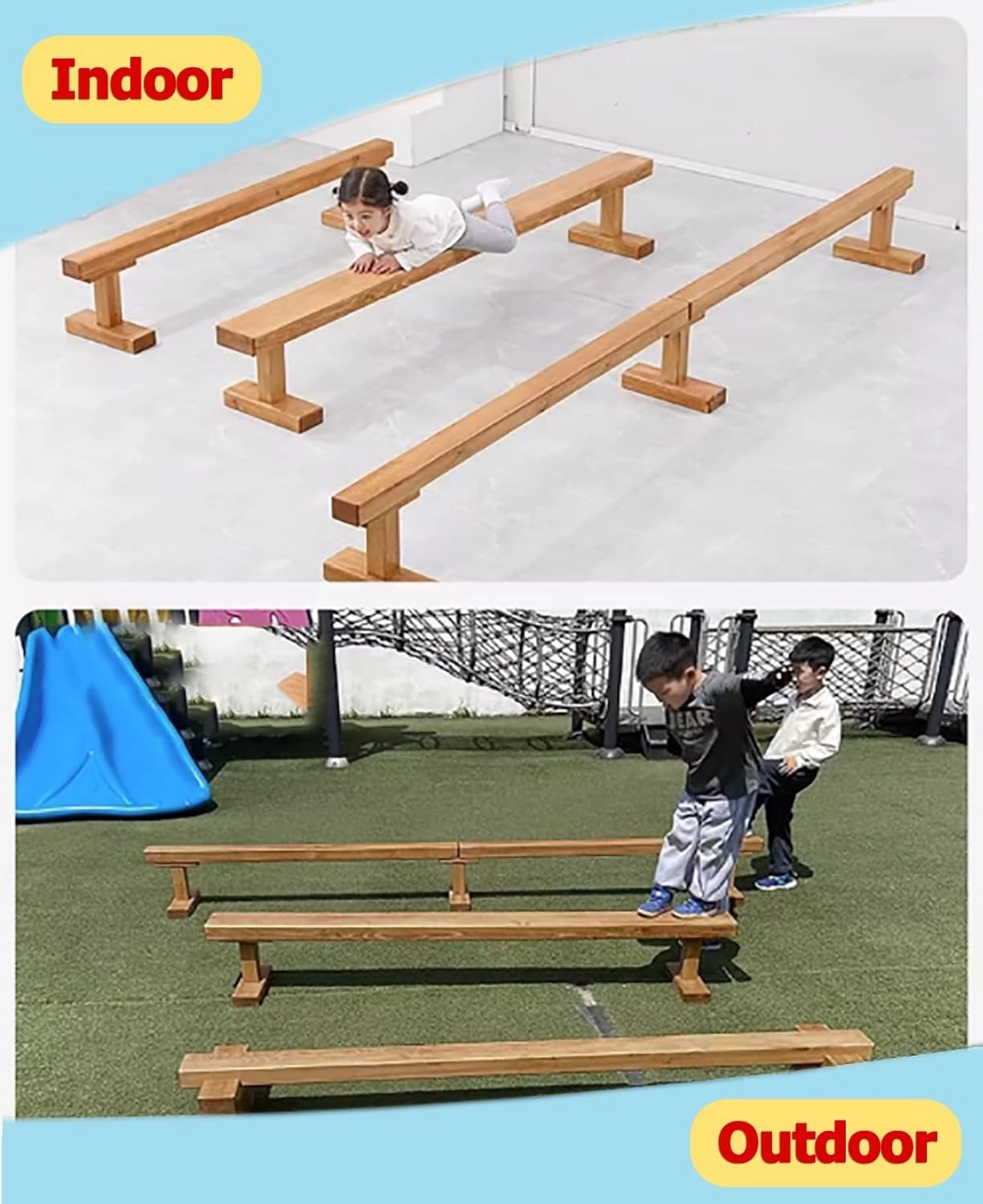 Professional Balance Gymnastics Beam, Extra-Firm Wooden Floor Walking Beam Bar, 59 79 118 Inch Long Home Gymnastics Equipment for School Club Gym Center ( Size : 300cm(118.1in) long/10cm(3.9in) width