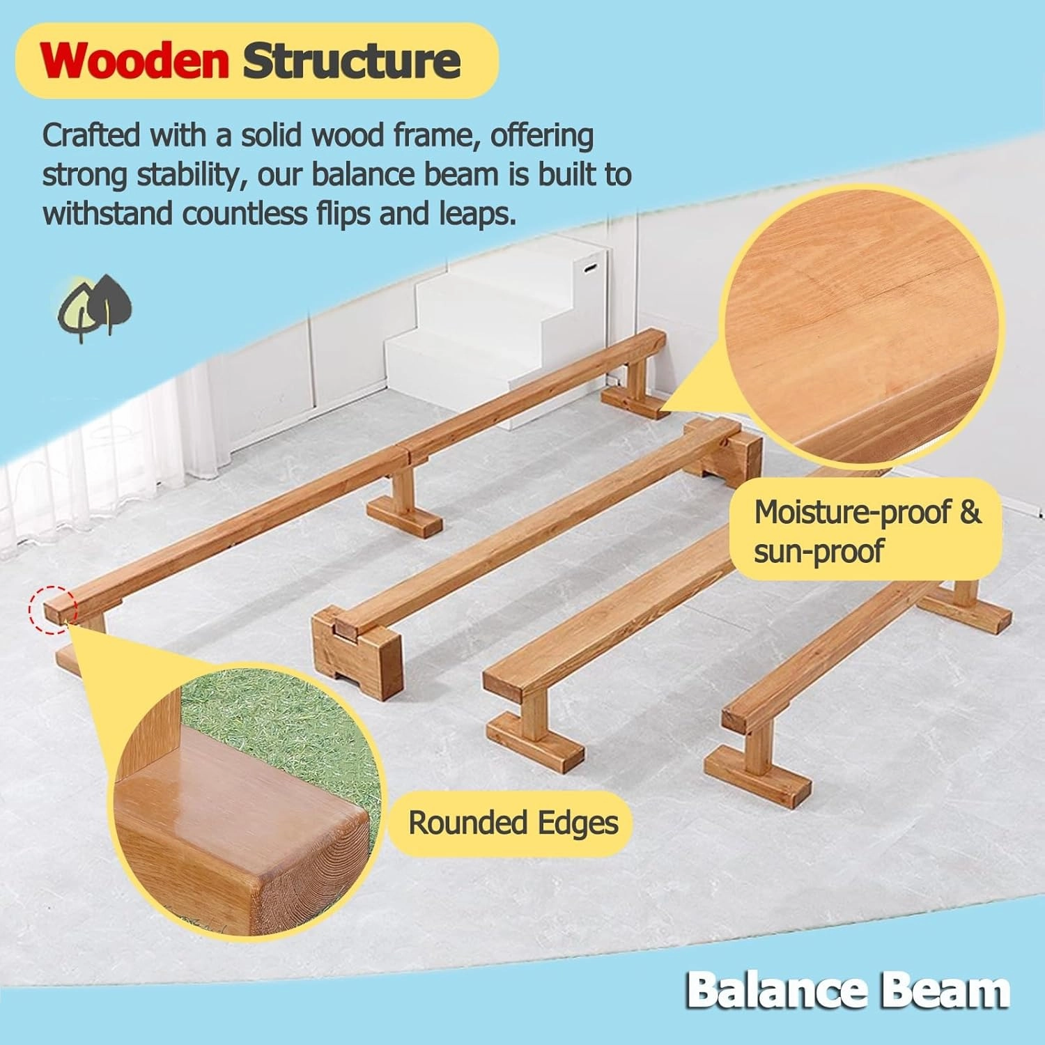 Professional Balance Gymnastics Beam, Extra-Firm Wooden Floor Walking Beam Bar, 59 79 118 Inch Long Home Gymnastics Equipment for School Club Gym Center ( Size : 300cm(118.1in) long/10cm(3.9in) width