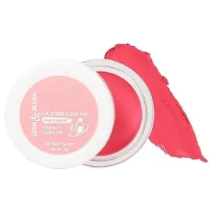 PUB Lip Cheek Tint - Pink Forever, with Goodness of Vitamin E & Castor Oil, Nourishes & Hydrates Dry Chapped Lips, Blush & Eyeshadow for Women & Girls – 5 G