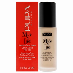 PUPA Milano Made To Last Extreme Staying Power Total Comfort Foundation - Extreme Hold Fluid Foundation - Long Lasting And Weather Resistant - Medium To High Coverage - Natural Beige - 1.01 Oz