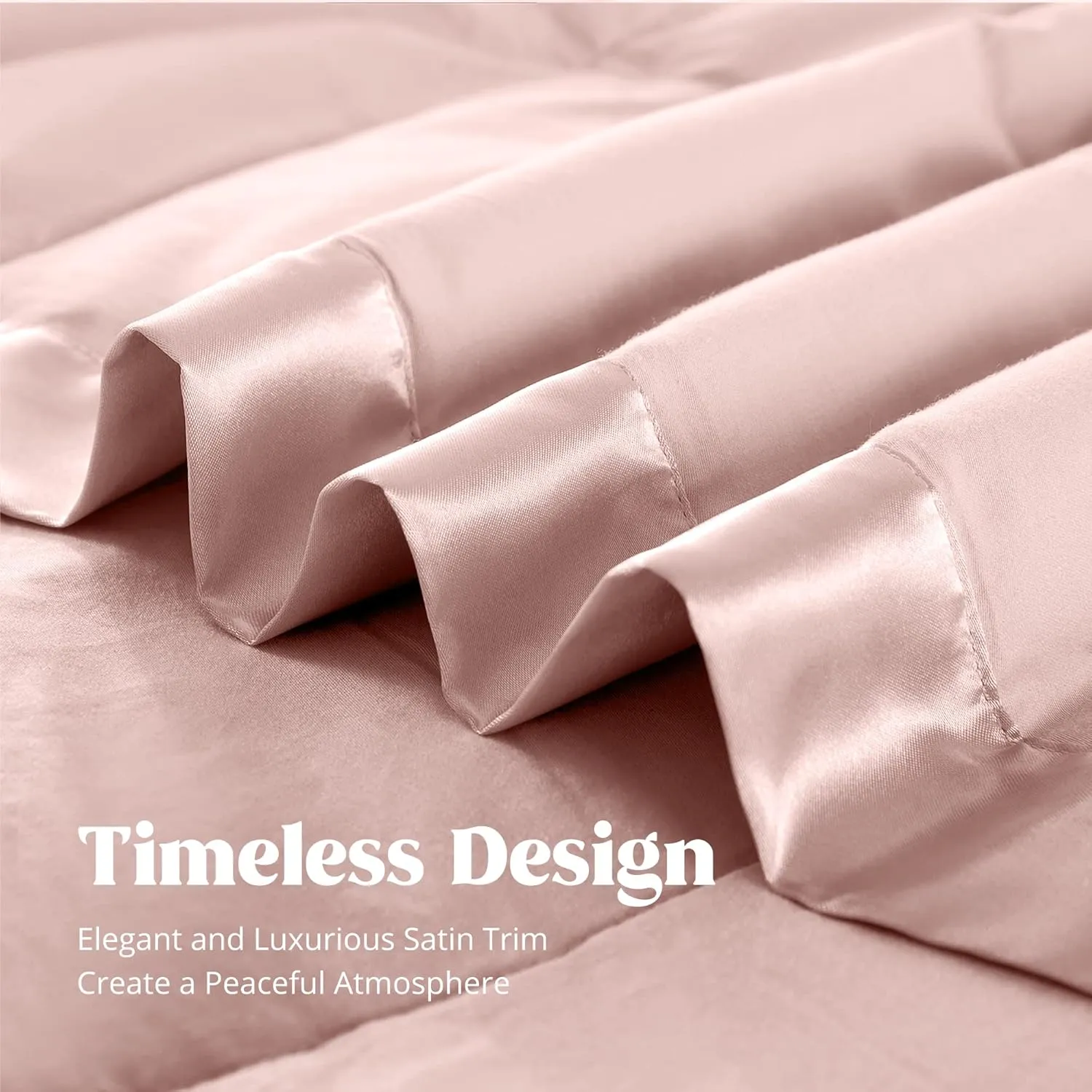 puredown® Blankets King Size - Soft Lightweight Down Blanket for All Seasons, Cozy Warm Luxury Bed Blanket with Satin Trim, Microfiber Cover, Blush Pink (108"X90")