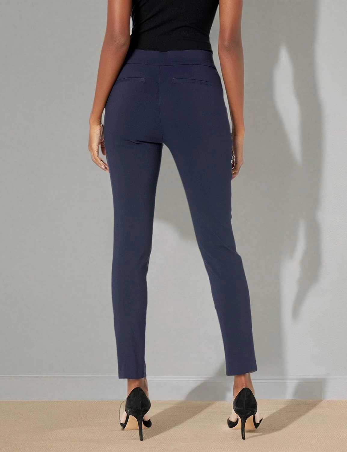 Rafaella Women's Petite Solid Supreme Stretch Pant with Pull-on Waistband