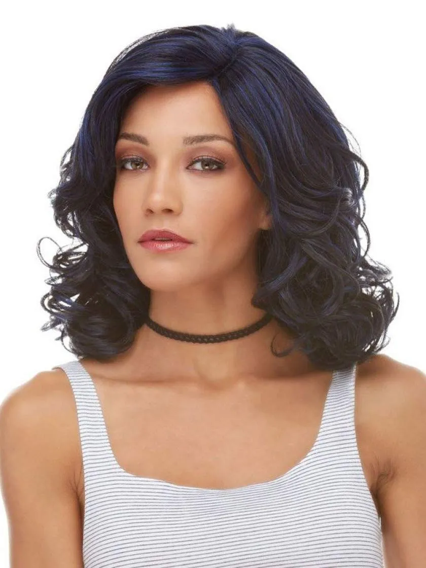Reagan Blush Wig Color Pink Taffy - Sepia Wigs 14.5" Shoulder Length Curly Lace Front Heat Friendly Synthetic Hair Vibrant Costume Realistic Hairline Layered Bundle MaxWigs Hairloss Booklet