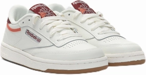 Reebok womens Club C 85 Sneakers Sneaker, Chalk/Richmaroon/Sprchrdgcoral, 6.5