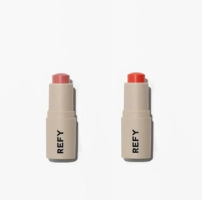 REFY Lip Blush Duo - Papaya and Bloom   Bonus Premium Korean Facial Masque Pack