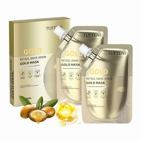 Retinol Snake Venom Peptide Gold Mask Treatment Deep Moisturizing Facial Masks For Anti Aging Puffiness Skincare Anti Wrinkle Tighten Skin & Revitalize Skin(2PCS)(2pcs)