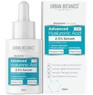 RI Urban;Botanics 2.5% Hyaluronic Acid Serum for Intense Hydration, Glowing Skin & Fines Lines | Daily Hydrating Face Serum For Women & Men with Dry, Normal & Oily Skin, 30 ml