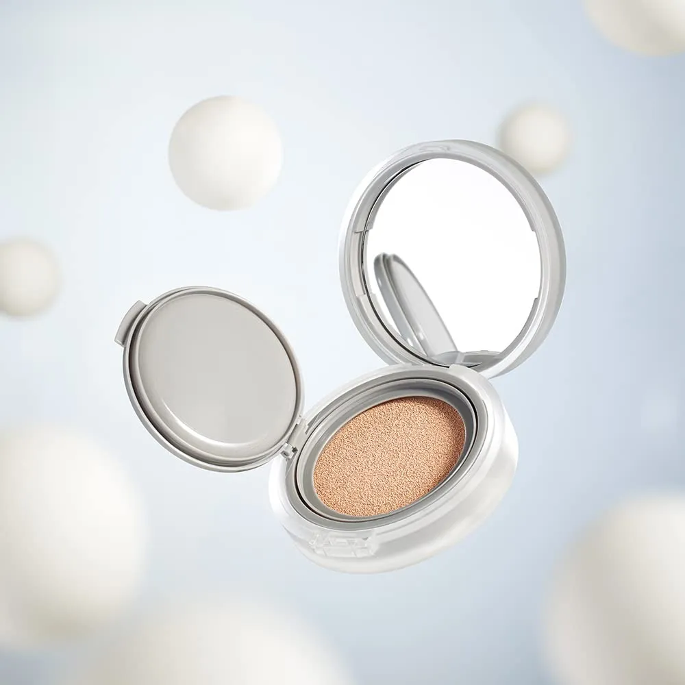 Rom&nd Nu Zero Cushion (01 Porcelain 17) Long Lasting, High Coverage, Semi Matte Finish, Flawless Complexion Without Cakey Face, Makeup Base and Fixer, Thinly Layered, Korean Cushion Foundation
