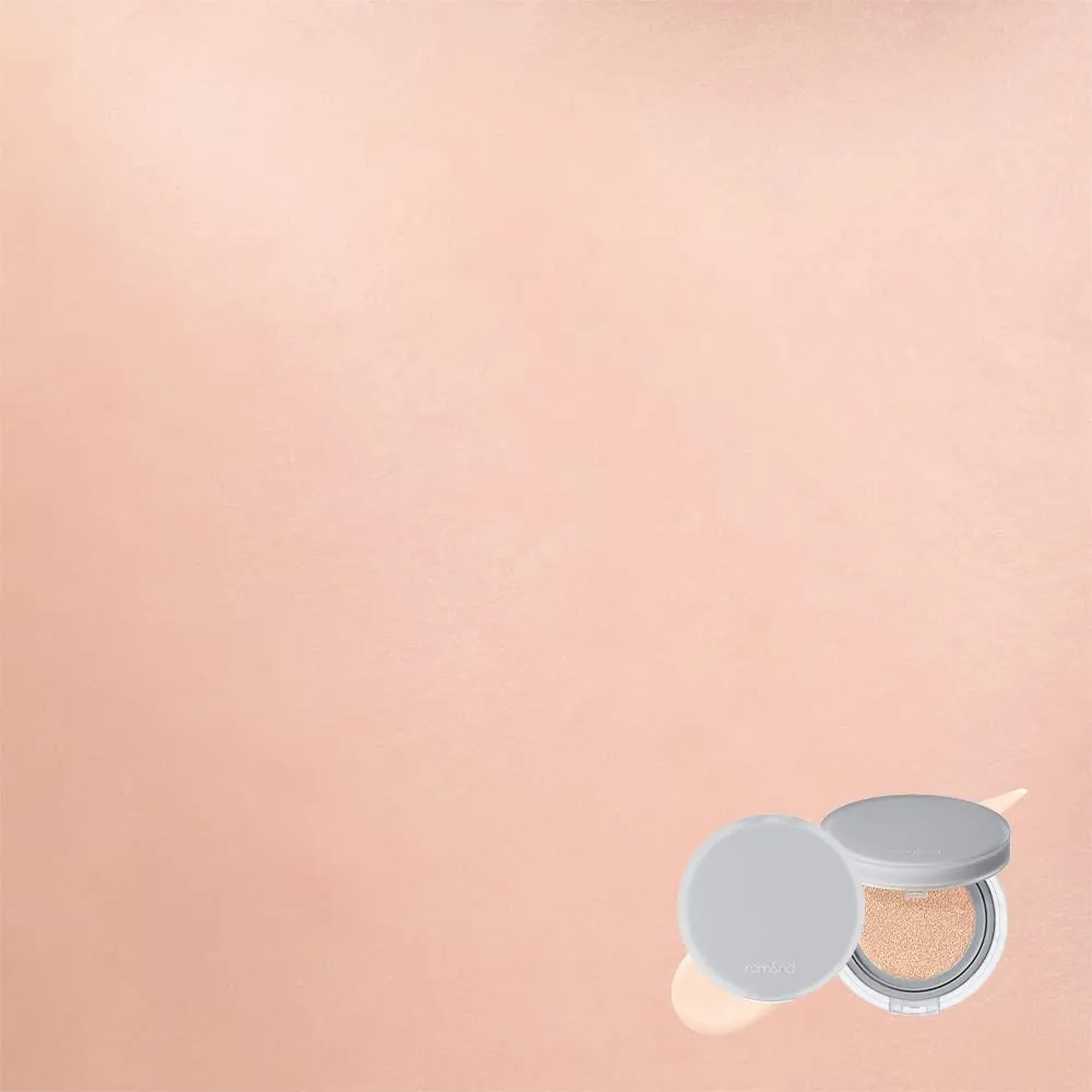 Rom&nd Nu Zero Cushion (01 Porcelain 17) Long Lasting, High Coverage, Semi Matte Finish, Flawless Complexion Without Cakey Face, Makeup Base and Fixer, Thinly Layered, Korean Cushion Foundation