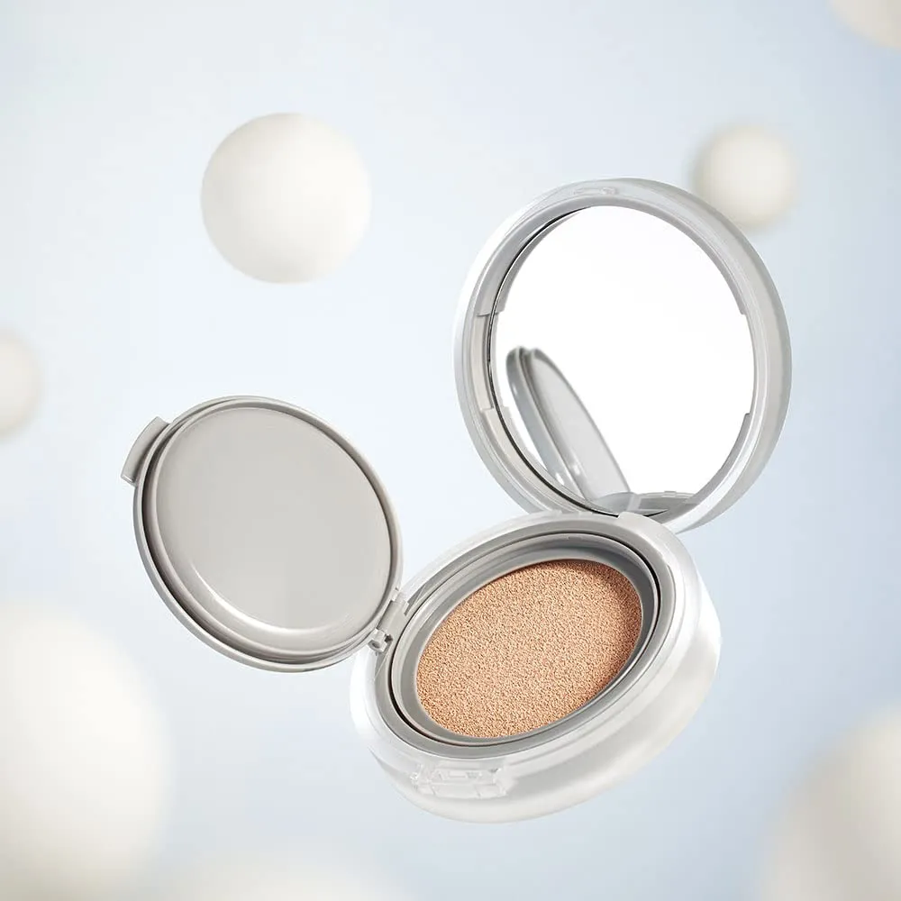 Rom&nd Nu Zero Cushion (02 Pure 21) Long Lasting, High Coverage, Semi Matte Finish, Flawless Complexion Without Cakey Face, Makeup Base and Fixer, Thinly Layered, Korean Cushion Foundation