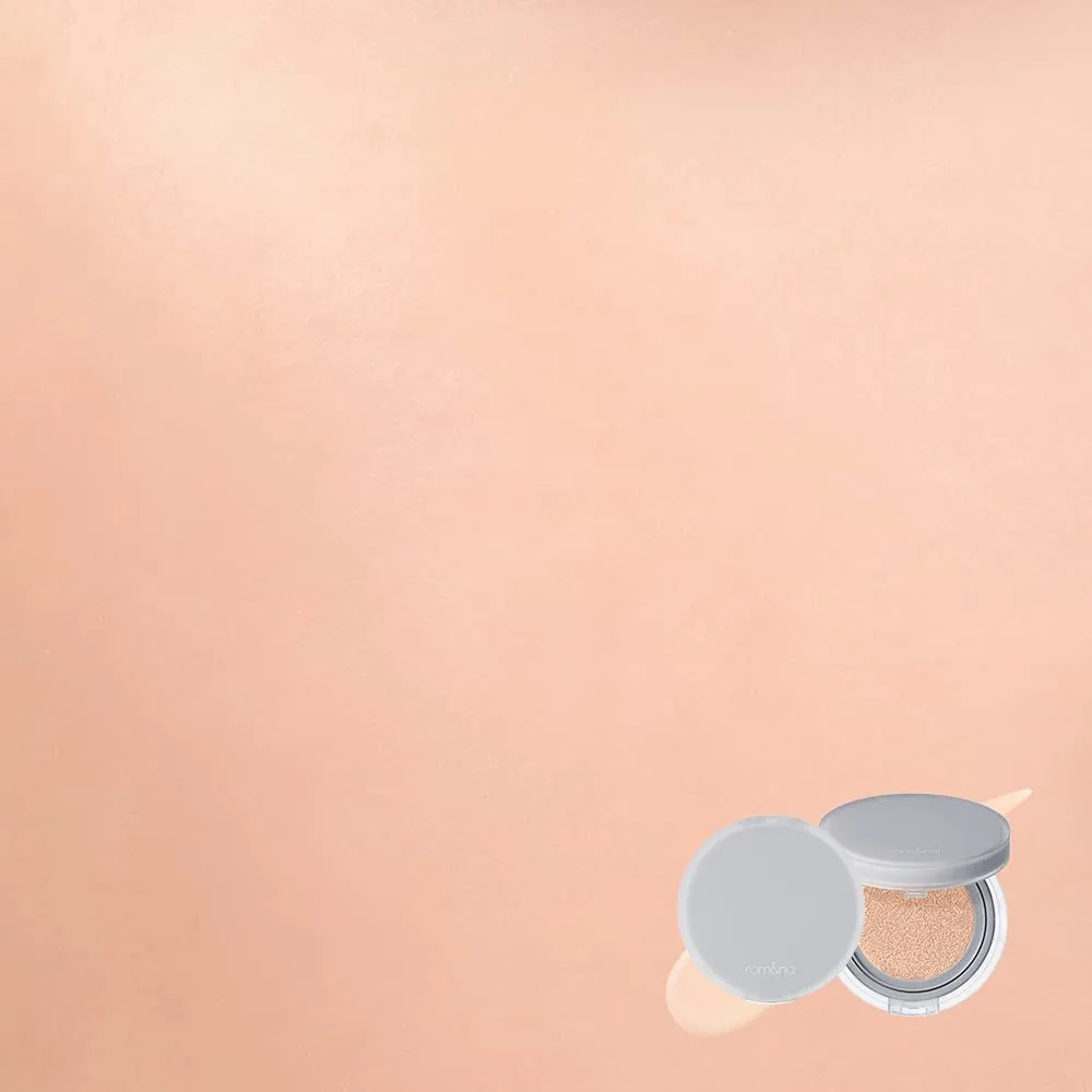 Rom&nd Nu Zero Cushion (03 Natural 21) Long Lasting, High Coverage, Semi Matte Finish, Flawless Complexion Without Cakey Face, Makeup Base and Fixer, Thinly Layered, Korean Cushion Foundation