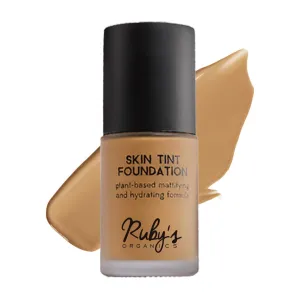 Ruby's Organics Liquid Foundation | Waterproof Full Coverage Long Lasting | Matte & Poreless, Full Coverage Blendable Normal to Oily Skin | Paraben and Synthetic Free| Shade MD2.5, 30ml