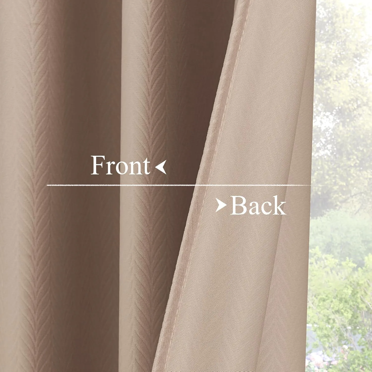 RYB HOME Velvet Curtains 96 inches Long, Blush Pink Back Tab & Rod Pocket Leaves Printed Curtain & Drapes for Living Room Bedroom, W52 x L96 inches, Champagne, 2 Panels