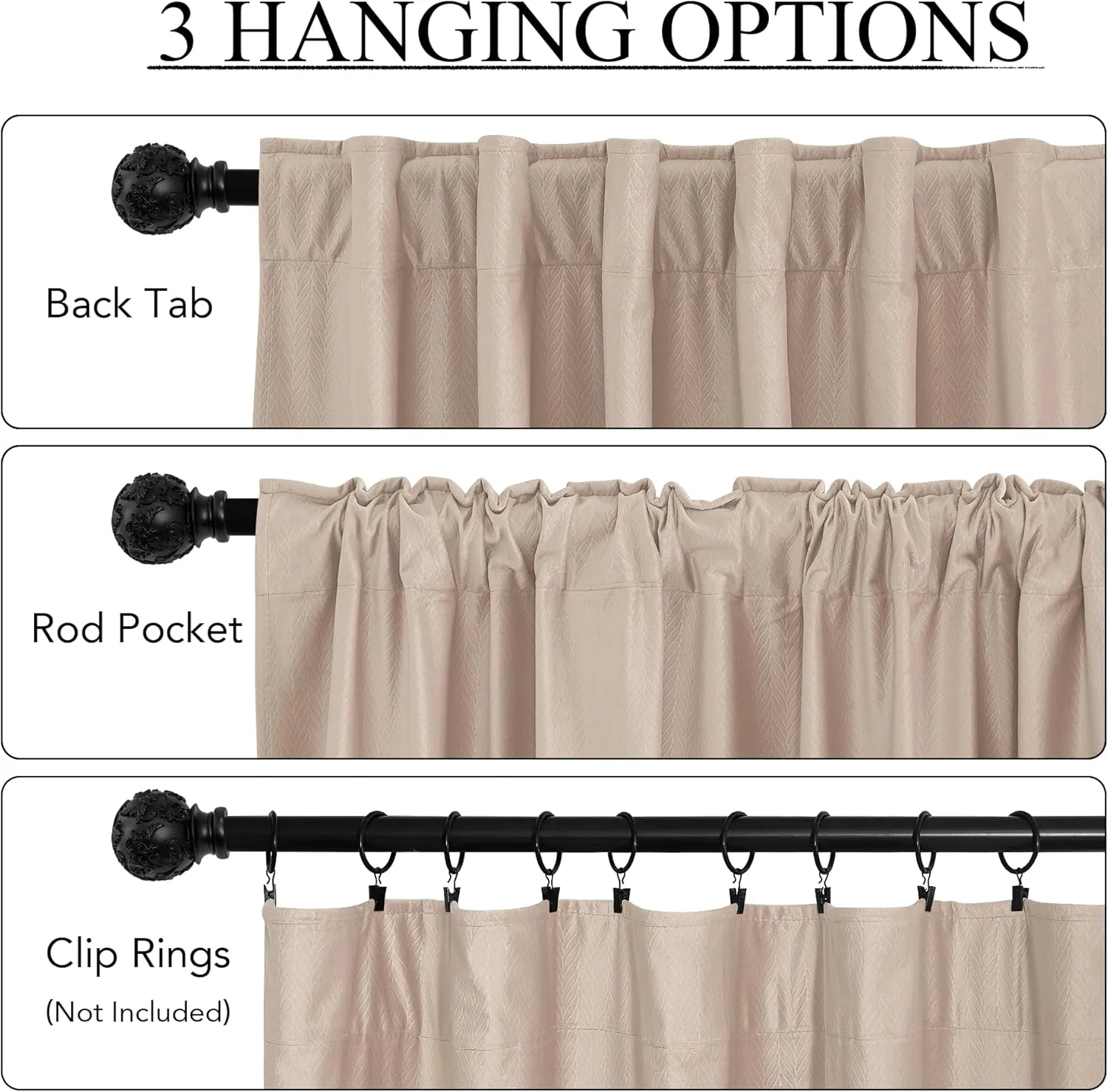 RYB HOME Velvet Curtains 96 inches Long, Blush Pink Back Tab & Rod Pocket Leaves Printed Curtain & Drapes for Living Room Bedroom, W52 x L96 inches, Champagne, 2 Panels