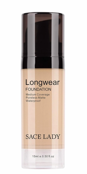 SACE LADY Matte Liquid Foundation, Long Wearing Flawless Foundation with Medium-Full Coverage, Poreless Face Makeup, 0.50Fl Oz/15ml, Natural