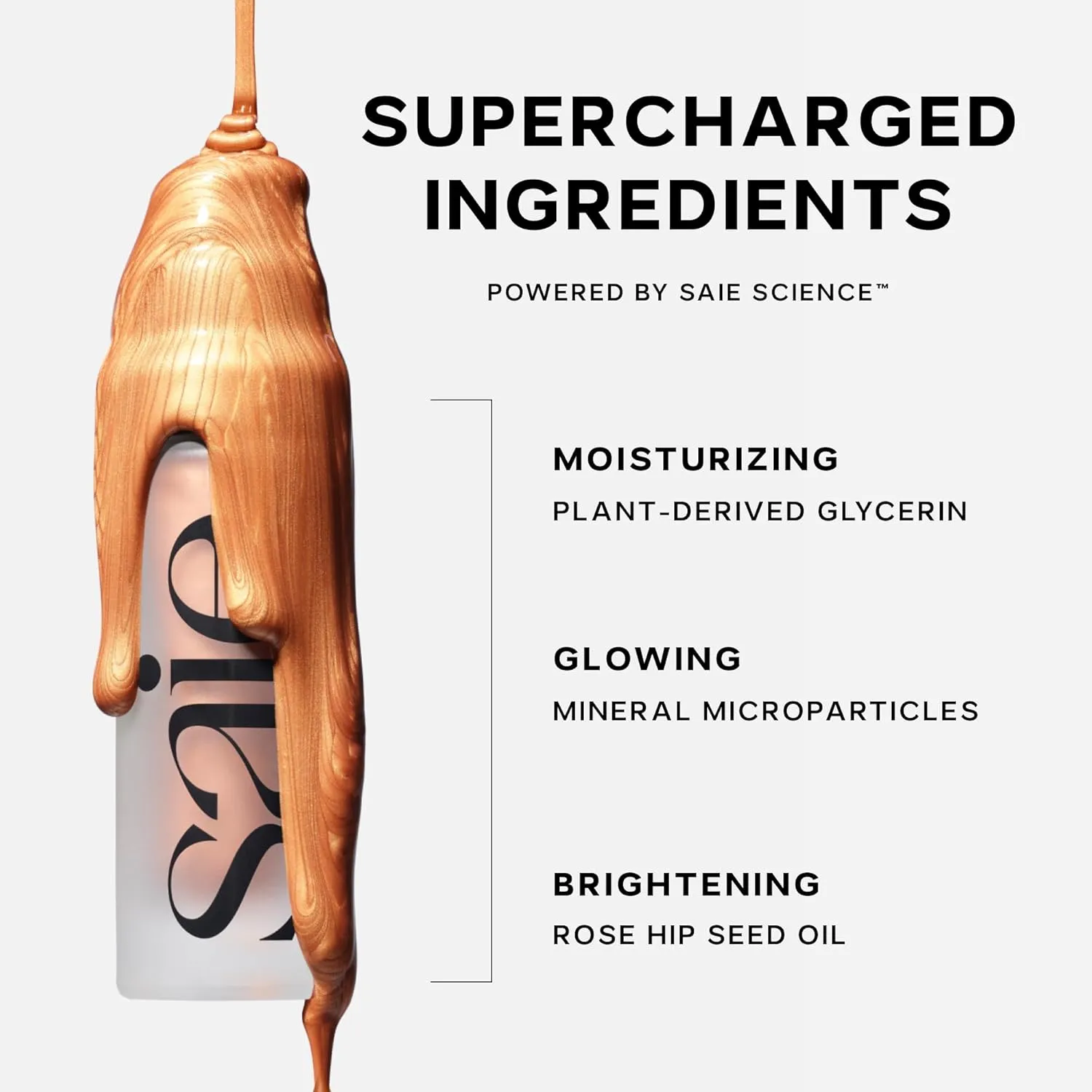 Saie Glowy Super Gel Lightweight Illuminator - Luminizer and Makeup Primer for Glowing Skin - Enriched with Vitamin C   Hydrating Squalane Oil - Warmglow (1 oz)