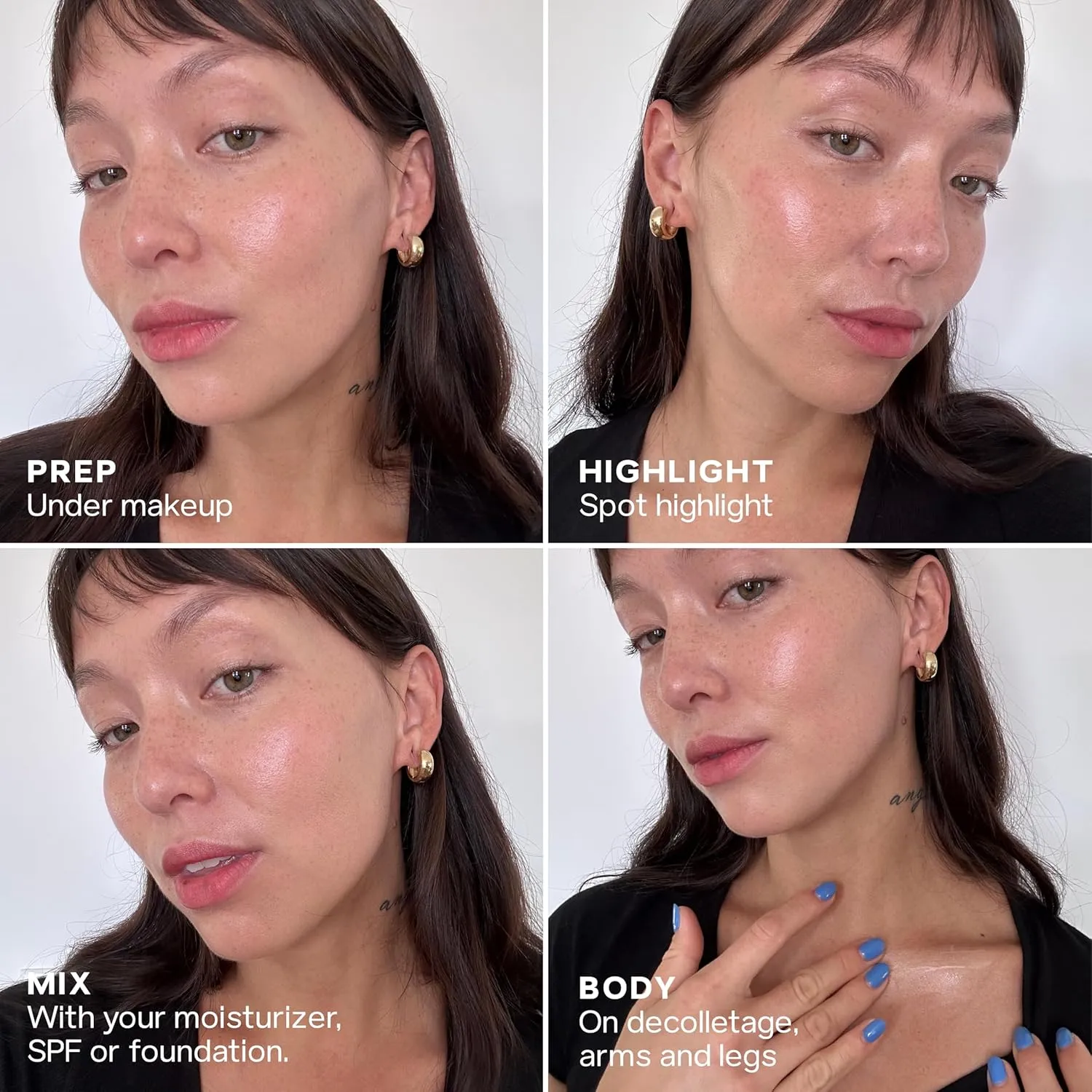 Saie Glowy Super Gel Lightweight Illuminator - Luminizer and Makeup Primer for Glowing Skin - Enriched with Vitamin C   Hydrating Squalane Oil - Warmglow (1 oz)