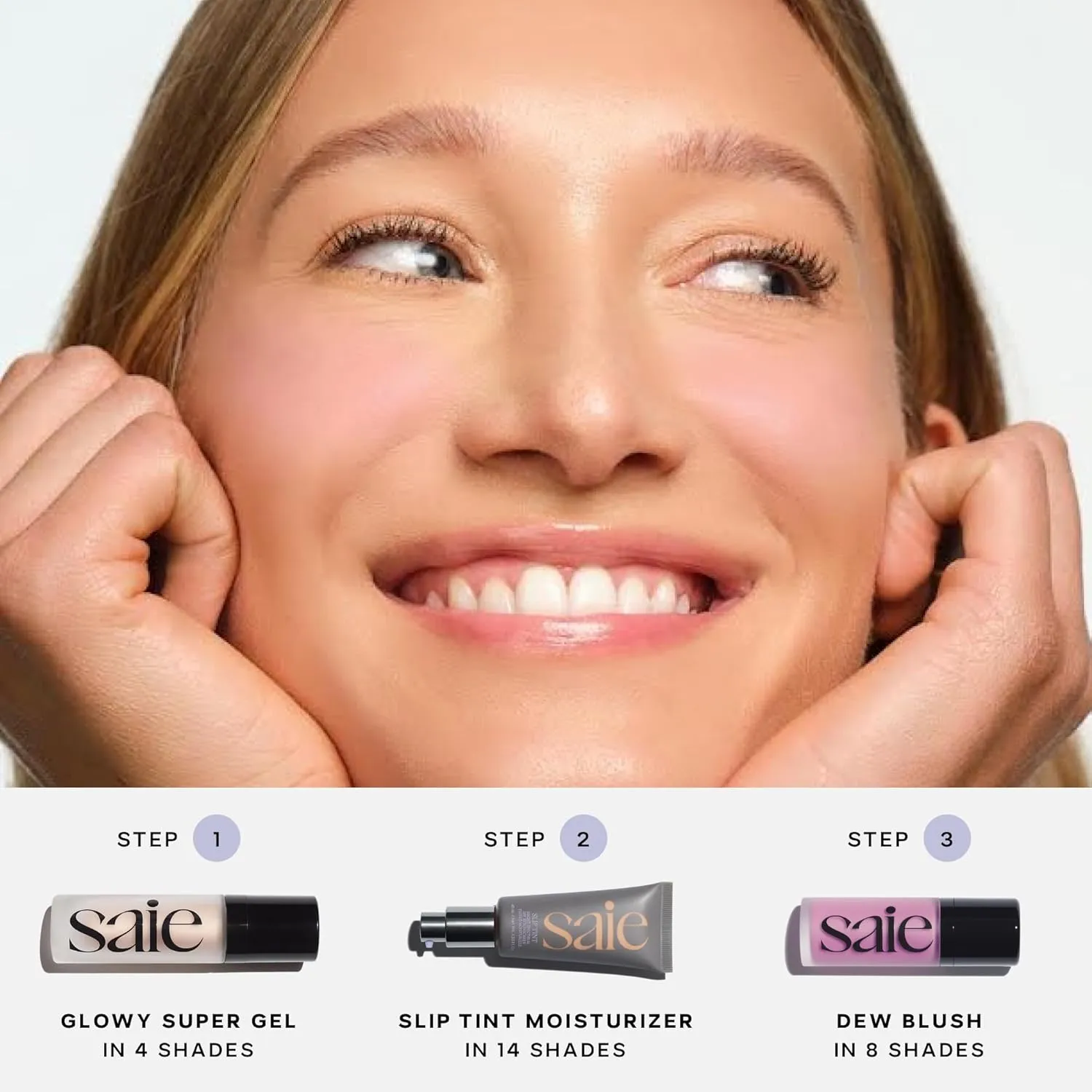 Saie Glowy Super Gel Lightweight Illuminator - Luminizer and Makeup Primer for Glowing Skin - Enriched with Vitamin C   Hydrating Squalane Oil - Warmglow (1 oz)
