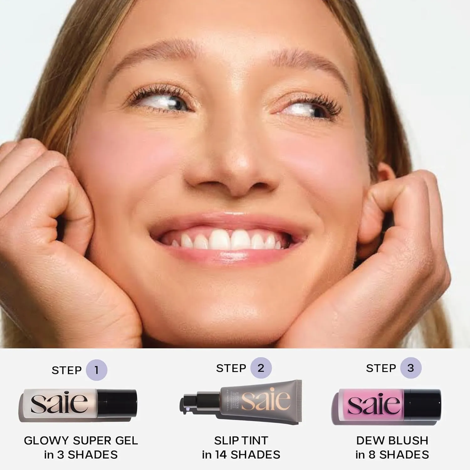 Saie Mini Glowy Super Gel Lightweight Illuminator - Luminizer   Makeup Primer for Glowing Skin - Enriched with Vitamin C   Hydrating Squalane Oil - Roseglow (0.5 oz)