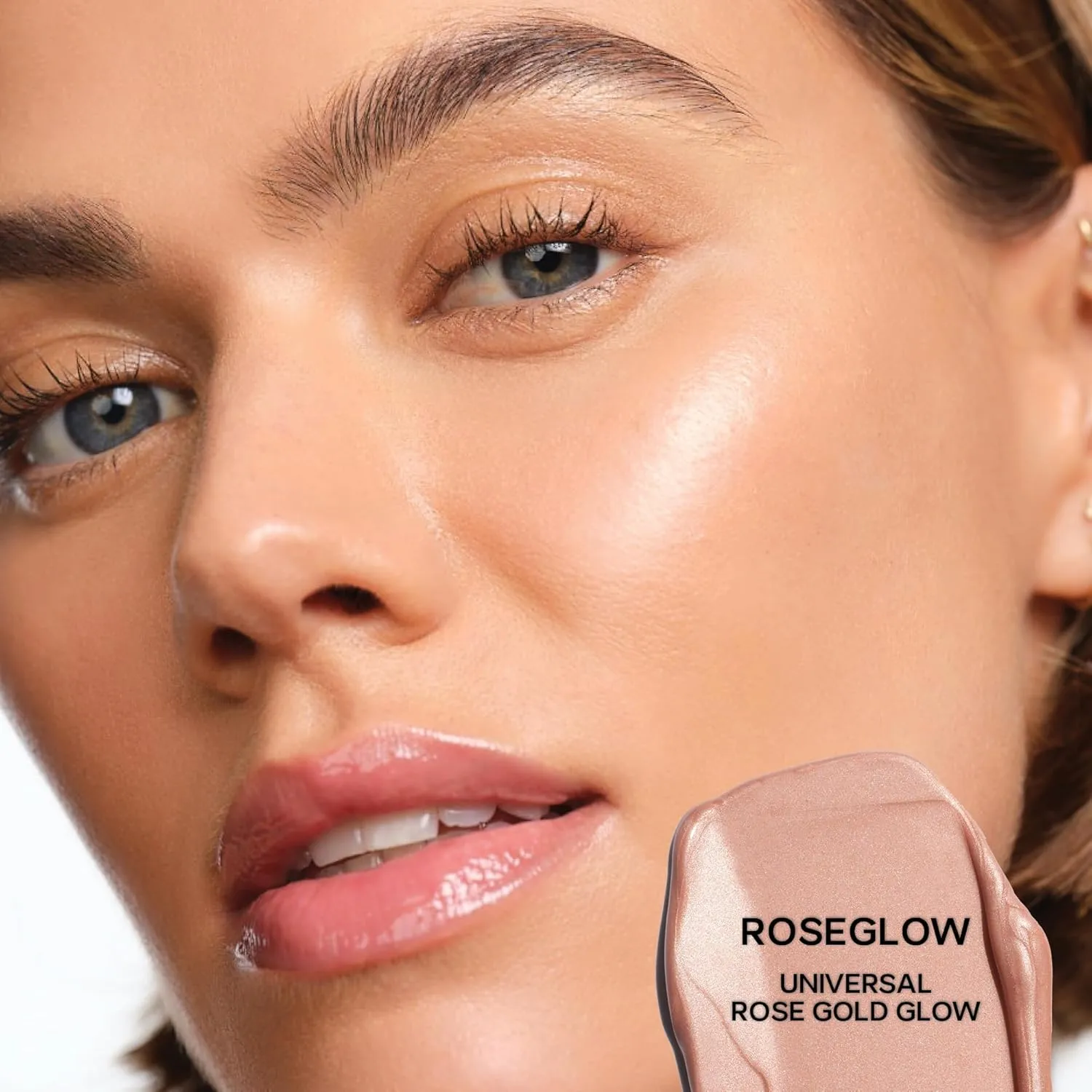 Saie Mini Glowy Super Gel Lightweight Illuminator - Luminizer   Makeup Primer for Glowing Skin - Enriched with Vitamin C   Hydrating Squalane Oil - Roseglow (0.5 oz)