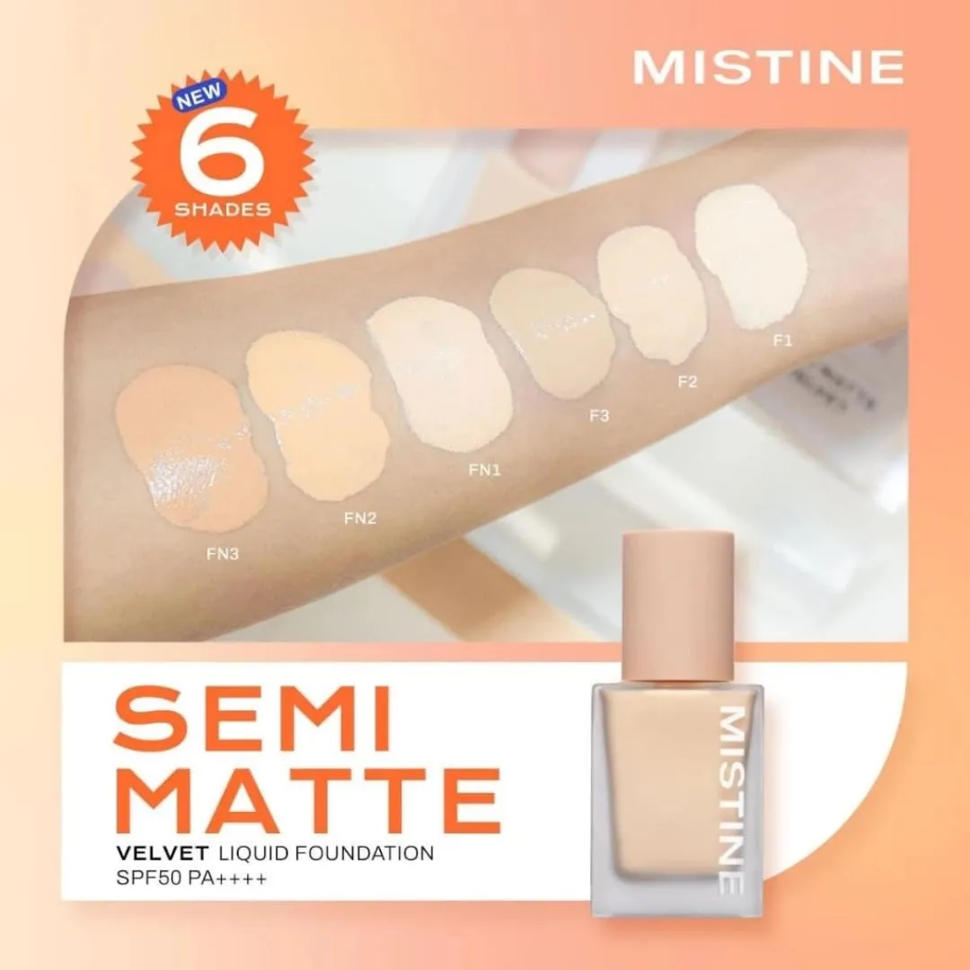 Semi Matte Velvet Liquid Foundation – SPF 50 PA     – 35g | Lightweight, Buildable Coverage with Soft Matte Finish (F2 Natural)