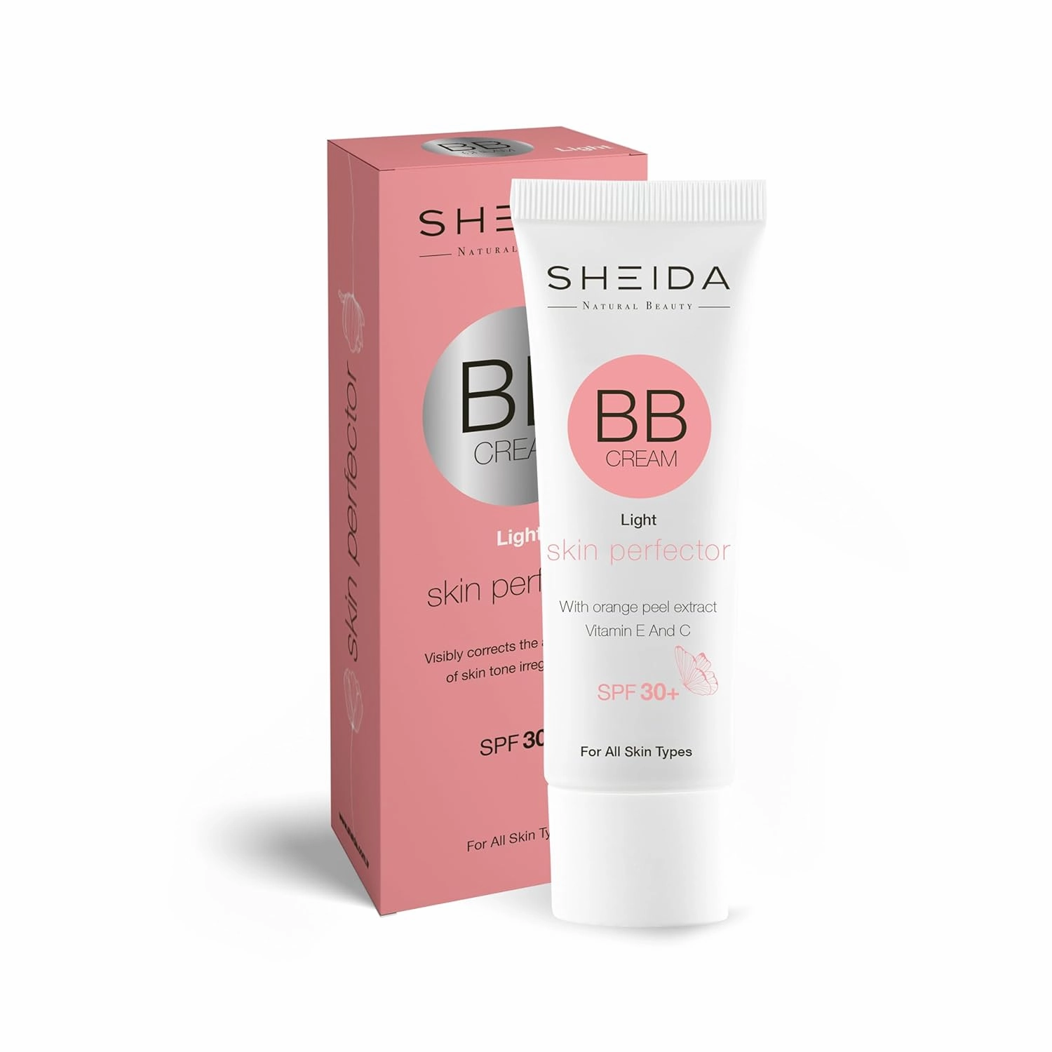 SHEIDA BB Cream Skin Perfector, Light Shade, SPF 30 , with Vitamin E and C, All Skin Types