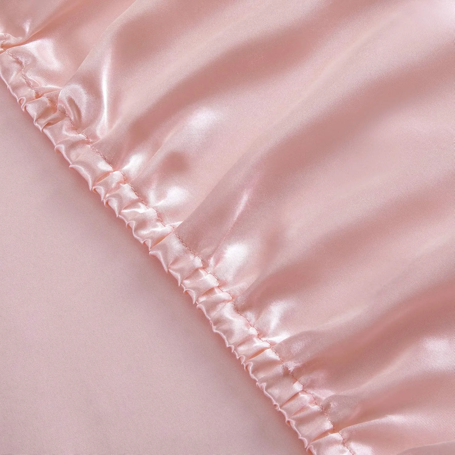 SiinvdaBZX 3-Piece Set Satin Twin XL Fitted Sheet & 2 Pillowcase, Blush Pink Silky Soft Fitted Bottom Sheet Twin Extra Long Bed Sheets, Wrinkle Free, Fade Resistant (Deep Up to 15")