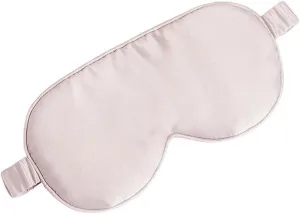 Silk Eye Mask with Elastic Strap Blackout Sleep Mask, One-Size, Blush